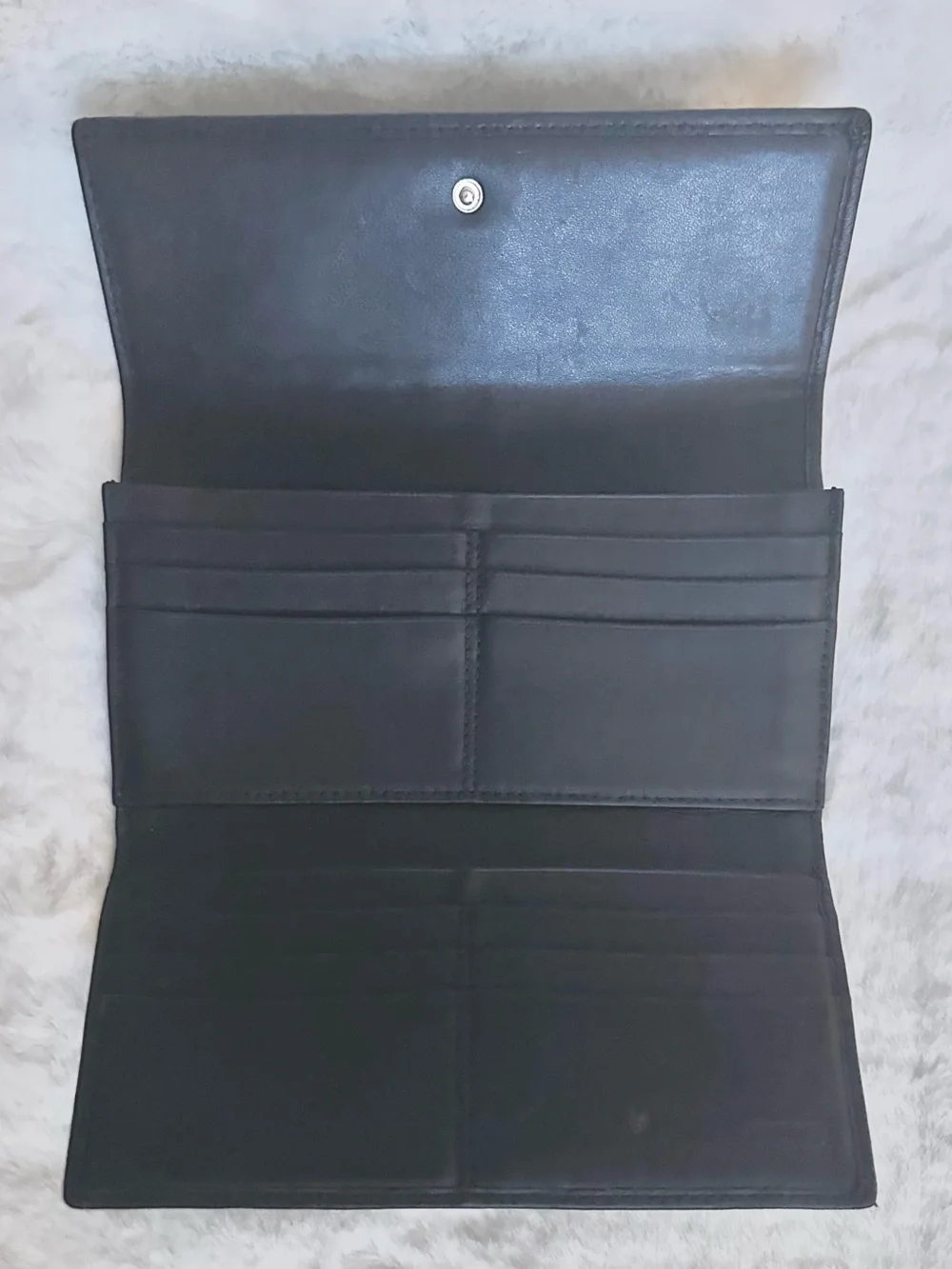 Vintage Coach Gray and Black Signature Trifold Wallet